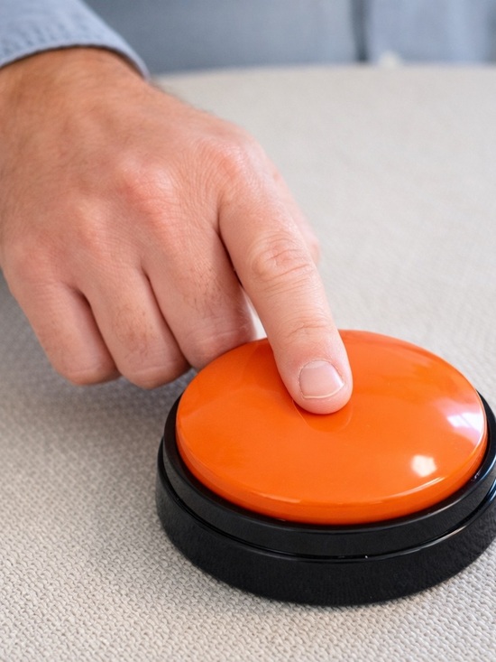 None Other - Recordable Talking Buzzer for Live Shows and or Family Games in Orange